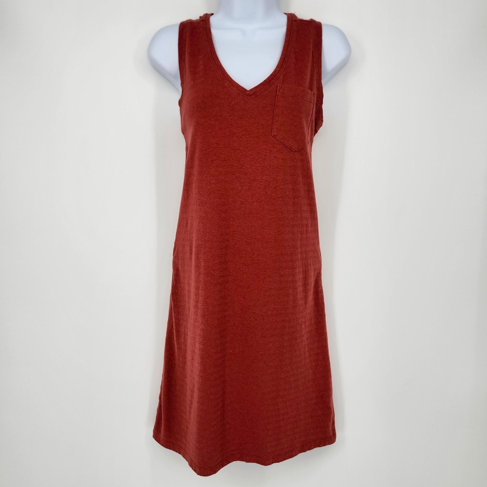 Toad&Co Grom‎ Tank Dress Womens XS Rust Red Hemp Blend Earthy Indie Granola Boho